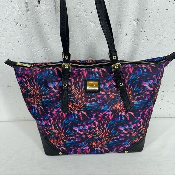 Juicy Couture Pink Purple Turquoise Tote Bag with Gold Hardware - Picture 2 of 14